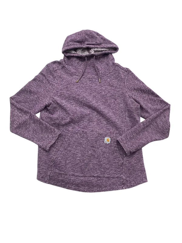 Athletic Sweatshirt Hoodie By Carhartt In Purple, Size: L