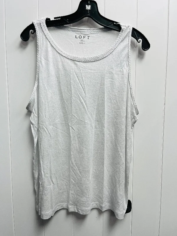 Top Sleeveless By Loft In Silver, Size: Xxl