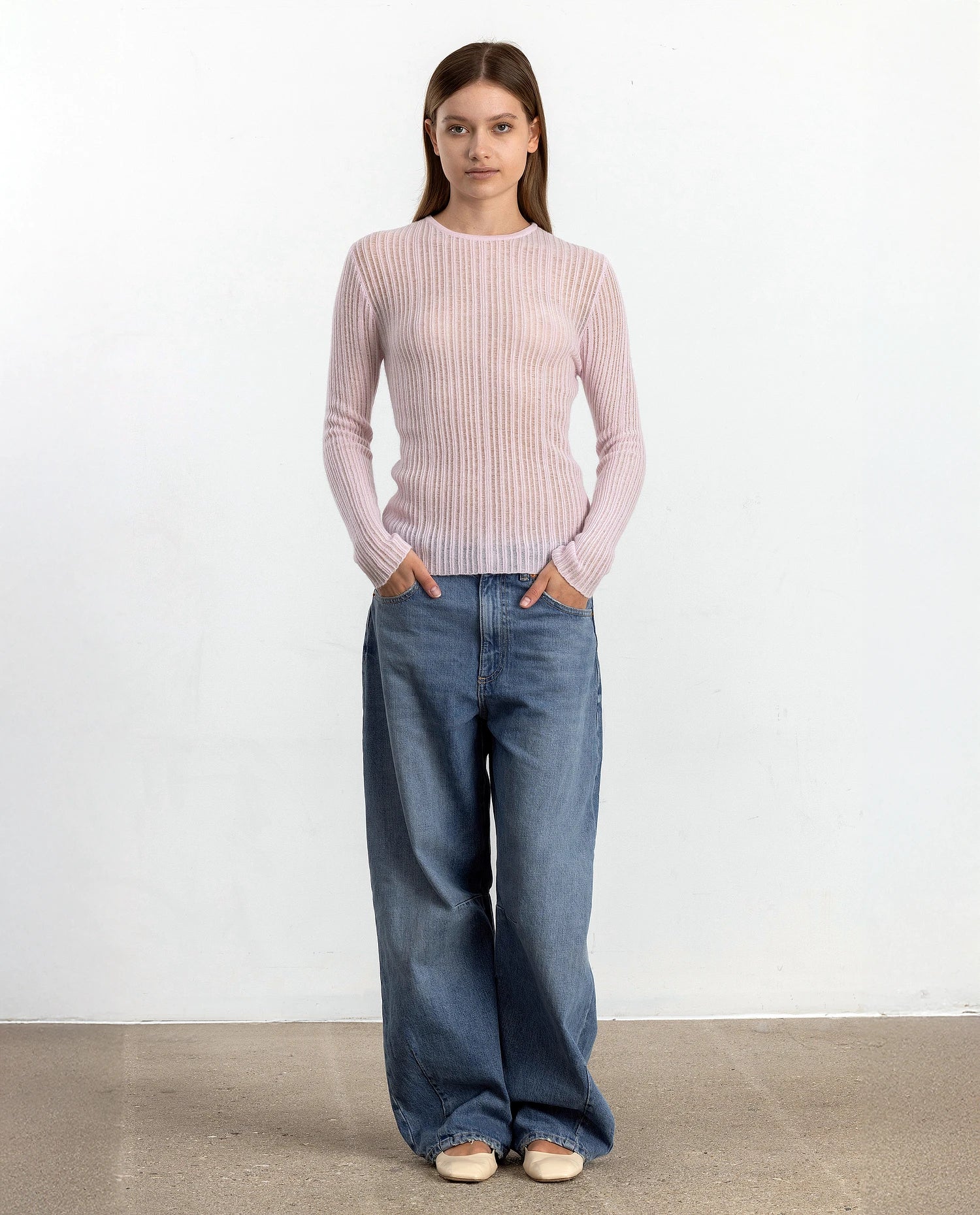 Cashmere Pullover in Rose - Enger Schnitt