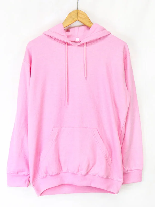 MM Unisex Plain Pullover Hoodie Pink