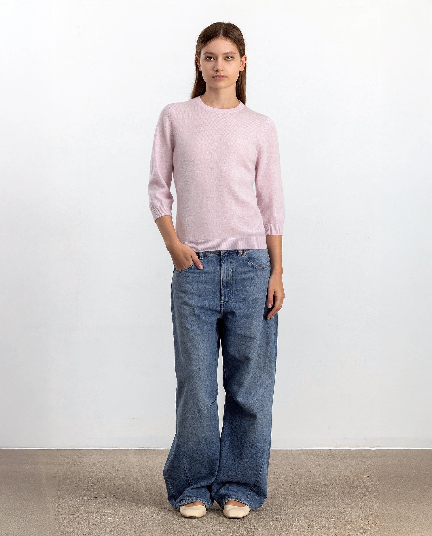 Cashmere Pullover in Rose - Taillierter Schnitt