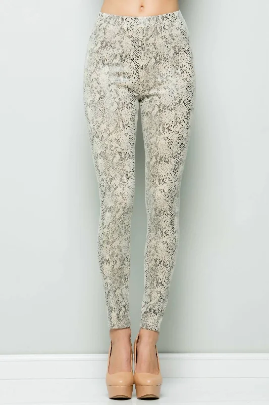 Snake Skin Legging In Off White