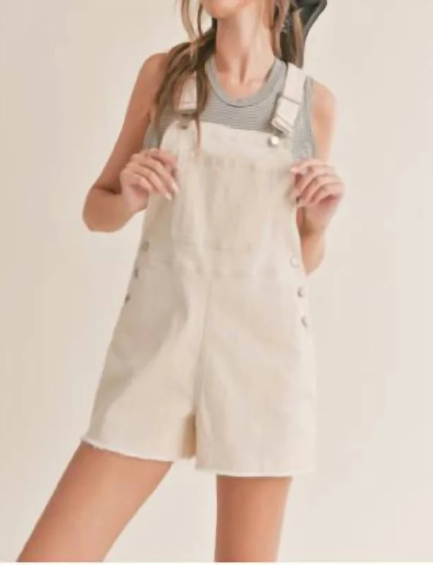 Clear Eyes Denim Overall In Cream