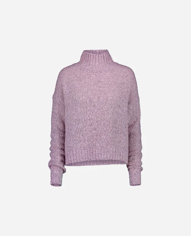 Stehkragen Pullover aus Cashmere in Lila