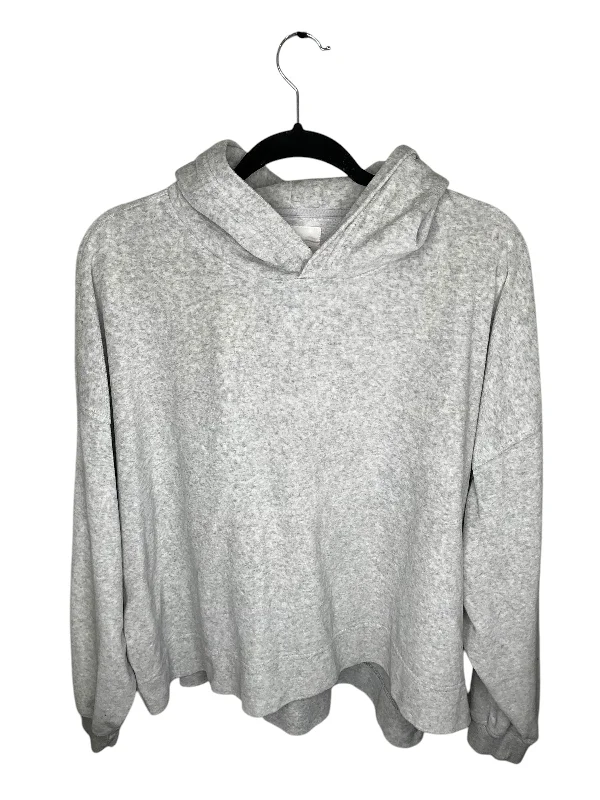 Athletic Sweatshirt Hoodie By Aerie In Grey, Size: L