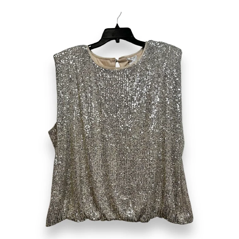 Top Sleeveless By Maurices In Silver, Size: 3x