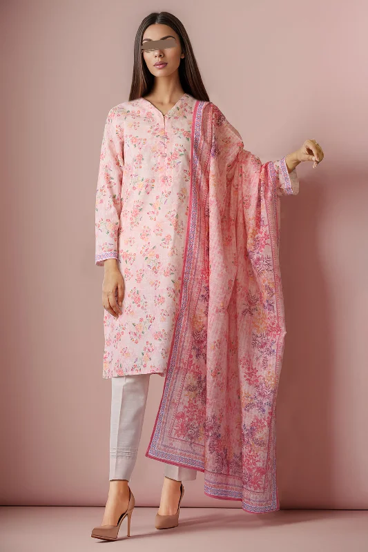 Printed Khaddar Stitched 3 Piece