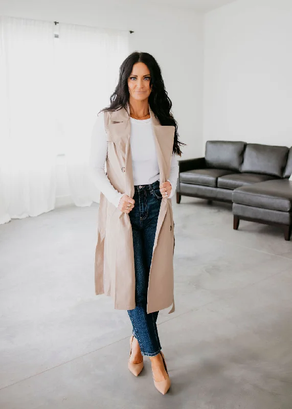 London Sleeveless Trench Coat