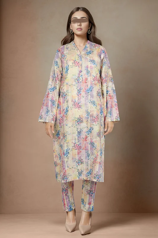 Printed Khaddar Stitched Shirt