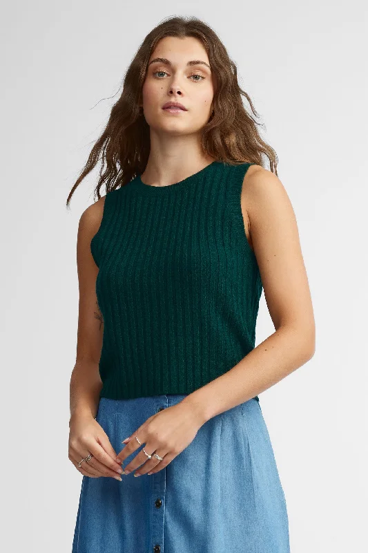 Camisole côtelée col rond - Femme