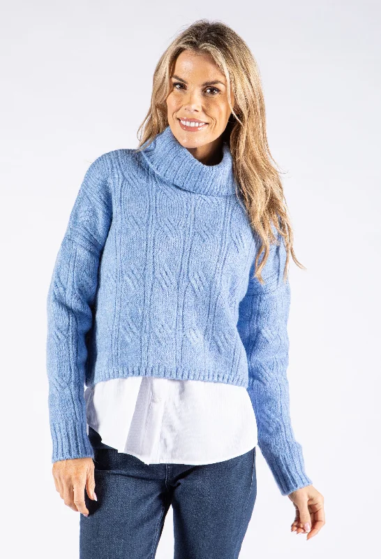 Cropped Knit Roll Neck