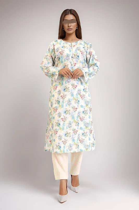 Printed Khaddar Stitched Shirt