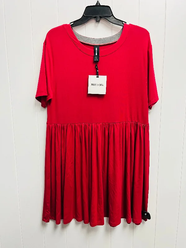 Dress Casual Short By Agnes & Dora In Red, Size: S