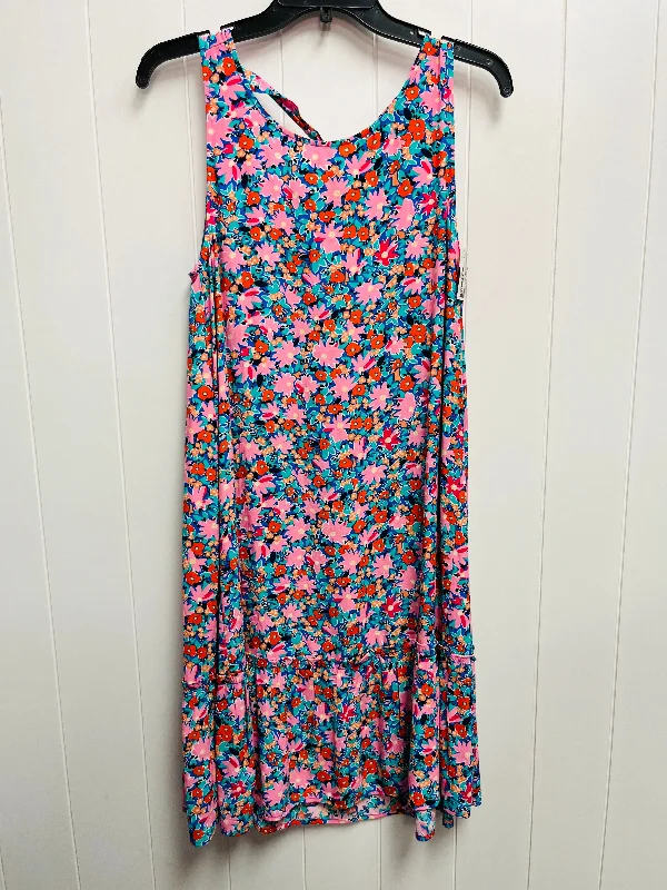 Dress Casual Short By Loft In Pink & Red, Size: S