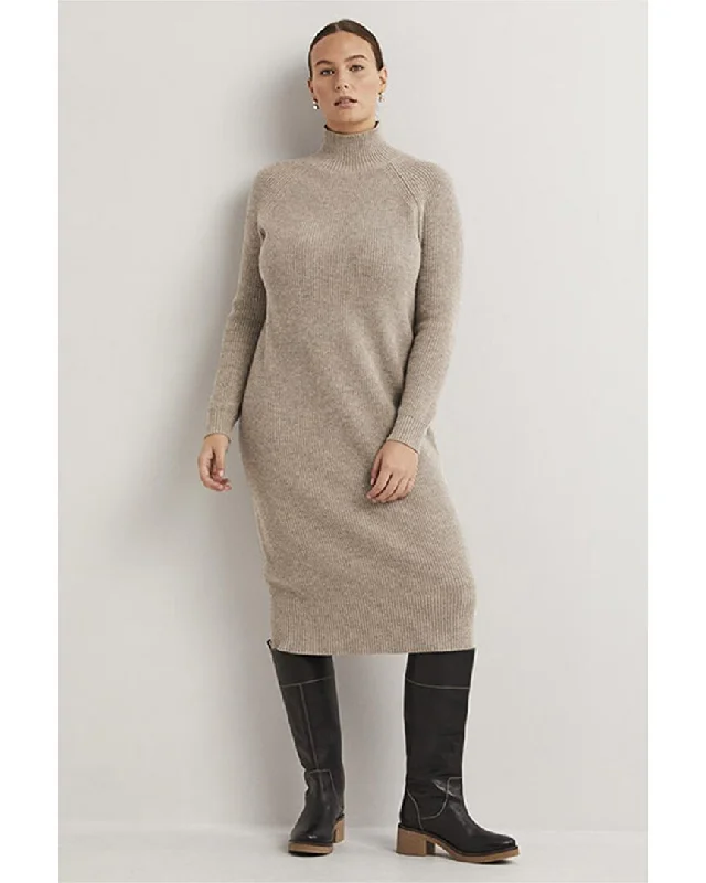 Boden High-Neck Knit Wool & Alpaca-Blend Midi Dress