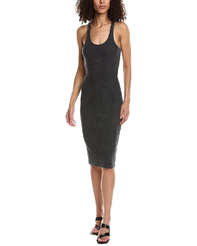 John Elliott Mineral Wash Gemini Rib Bandeau Midi Dress