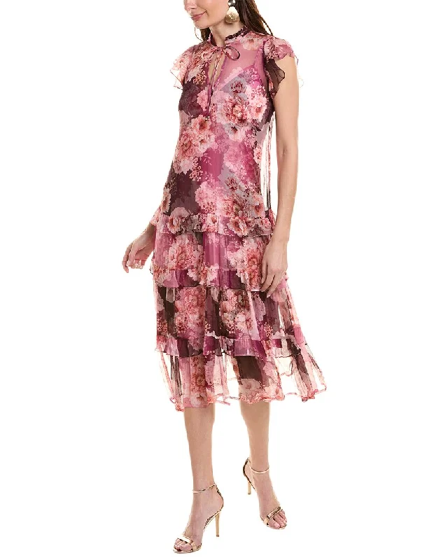 Johnny Was Carina Silk Midi Dress