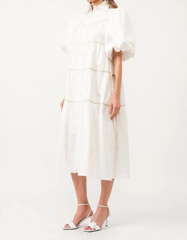 Lena Midi Dress In White