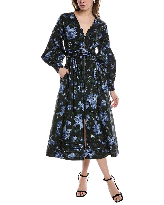 Marchesa Notte Indigo Midi Dress