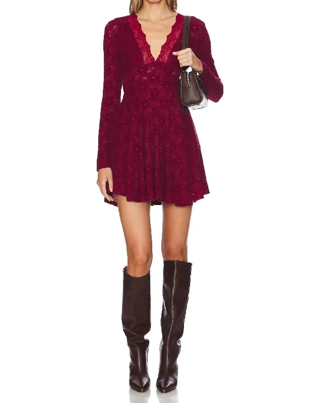 All Yours Mini Dress In Red Plum