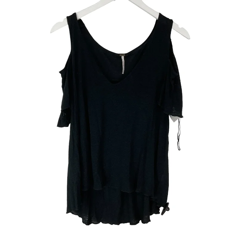 Black Top Short Sleeve Basic Free People, Size Xs