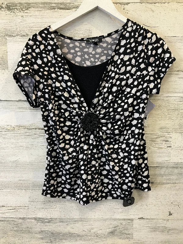 Black & White Top Short Sleeve Elementz, Size Petite   S