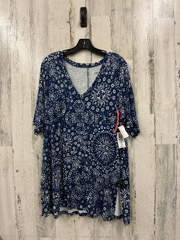 Blue Top Short Sleeve Torrid, Size 2x