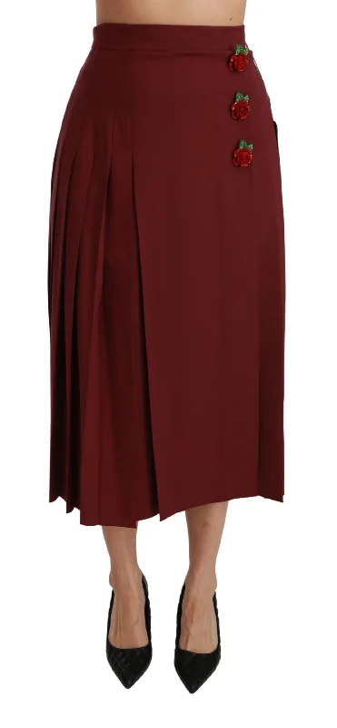 Dolce & Gabbana Elegant  High Waist Virgin Wool Women's Skirt