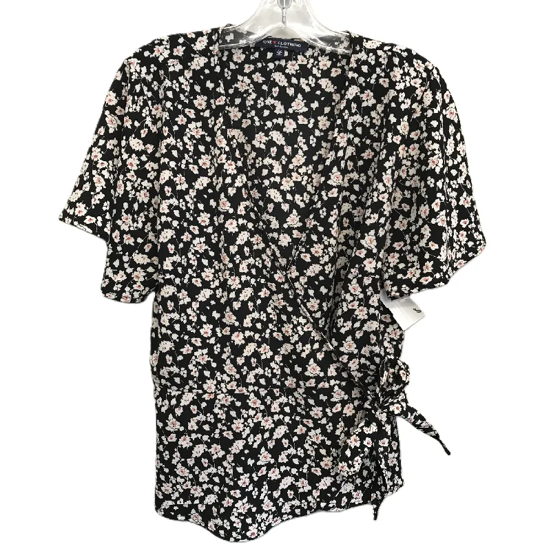 Floral Print Top Short Sleeve By One Clothing, Size: L