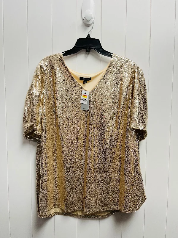 Gold Top Short Sleeve Lane Bryant, Size 1X