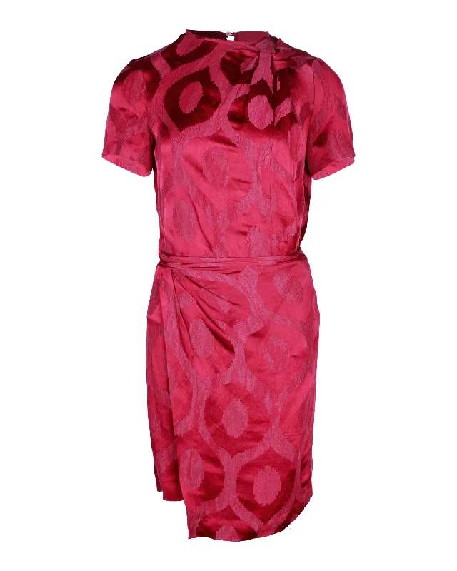 Isabel Marant Servane Mini Wrap Dress in Red Viscose