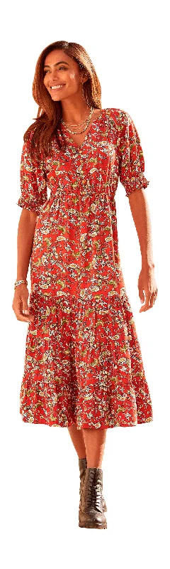 LASCANA Paisley V-Neck Maxi Dress