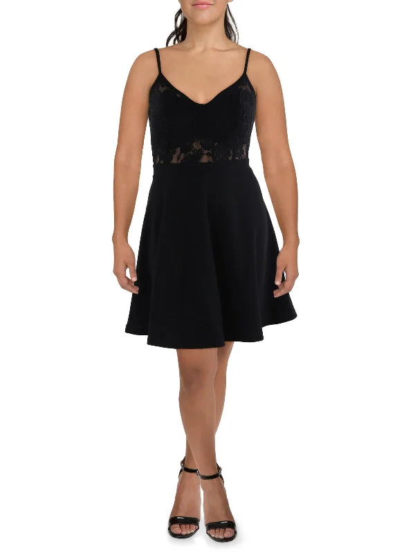 Plus Womens Unlined Mini Cocktail And Party Dress