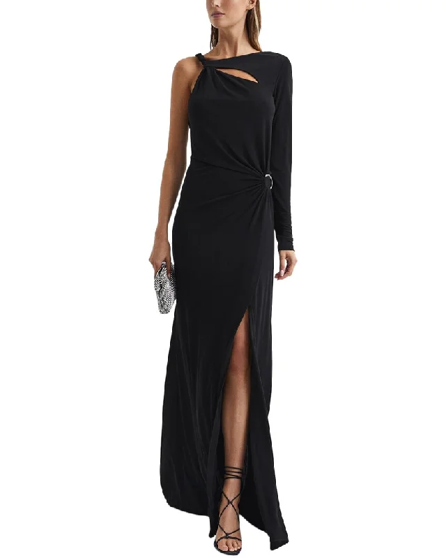 Reiss Catalina Cut Our Hardware Detail Jersey Maxi Dress