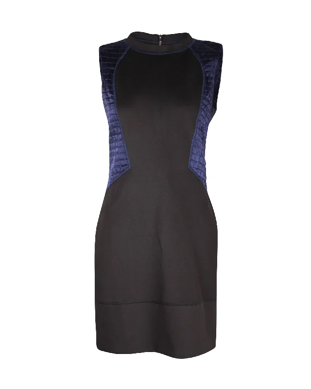 Sandro Colorblock Pattern Mini Dress in Black Polyester