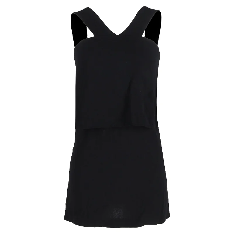 Sandro Paris Rigolo Mini Dress in Black Viscose