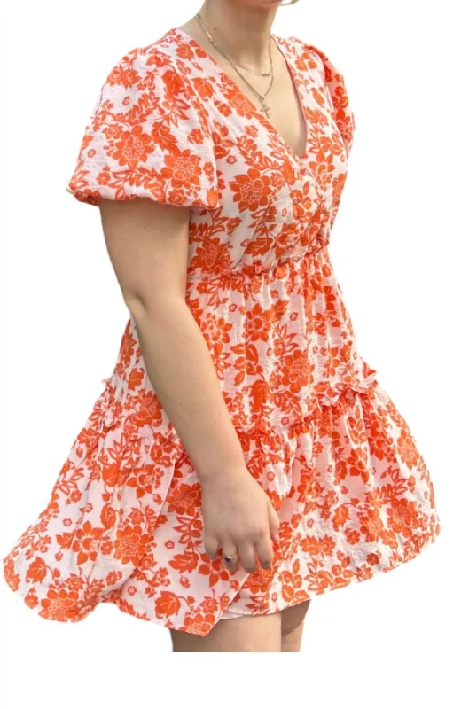 Sunday Brunch Mini Dress In Orange