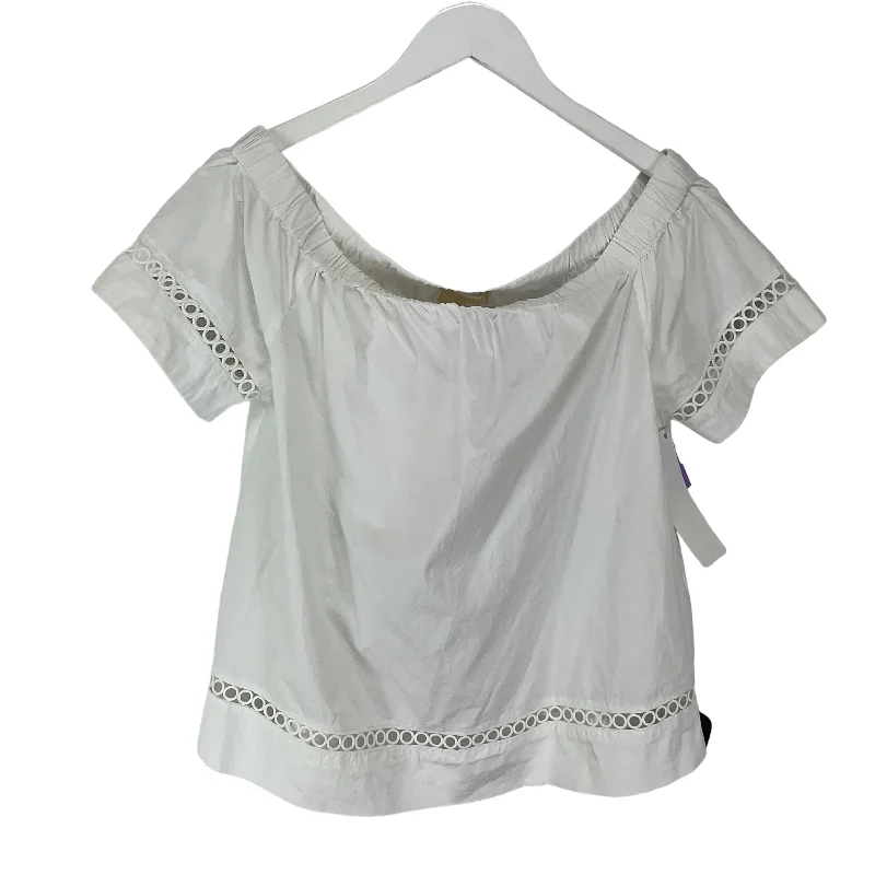 White Top Short Sleeve Basic Michael Kors, Size S