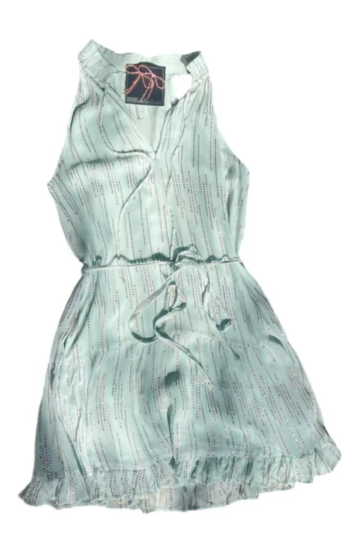 Women's Glitter Drip Mini Dress In Sage