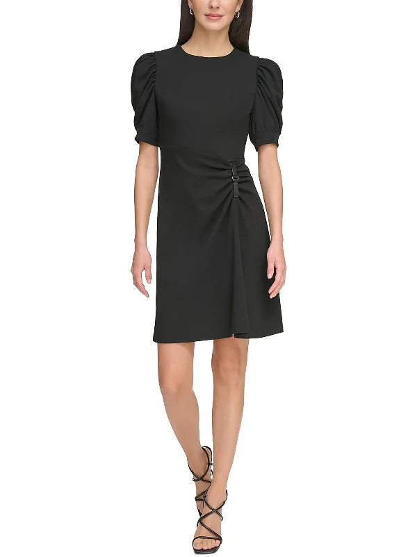 Womens Ruched Mini Sheath Dress