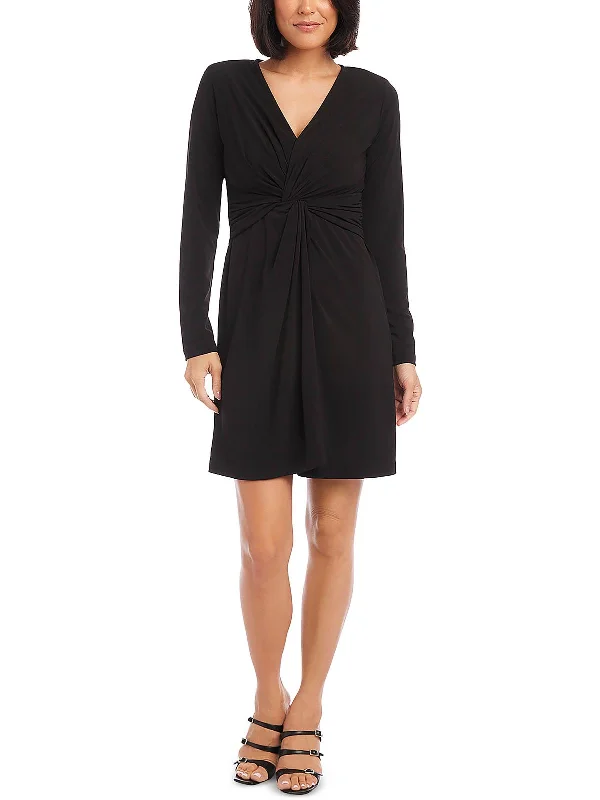 Womens Twist Front Mini Mini Dress