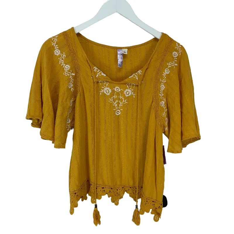 Yellow Top Short Sleeve Alya, Size S