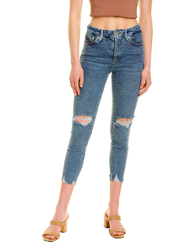 GOOD AMERICAN Good Waist Blue Crop Jean