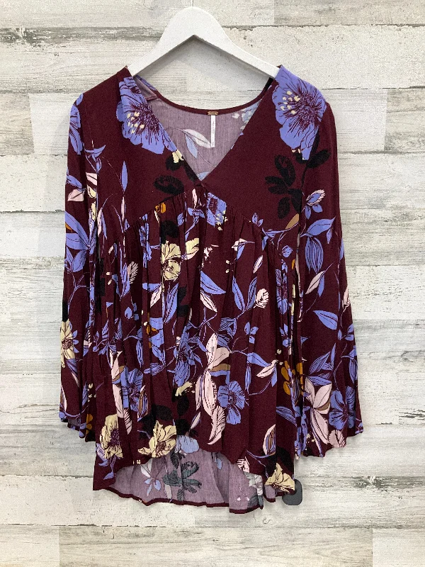 Tunic Long Sleeve By Free People In Red, Size: Xs