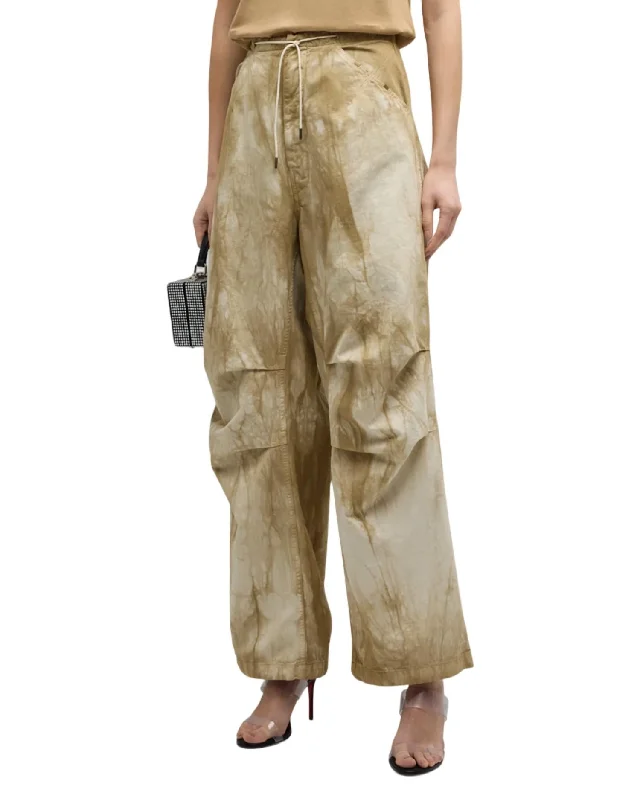 Daisy Tie-Dye Military Trousers In Beige