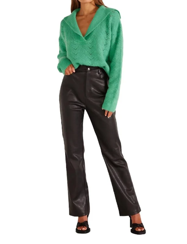 Mila Faux Leather Pants In Blk