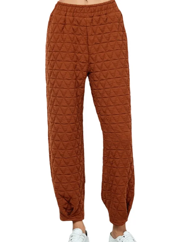 Quilted Jogger In Rust