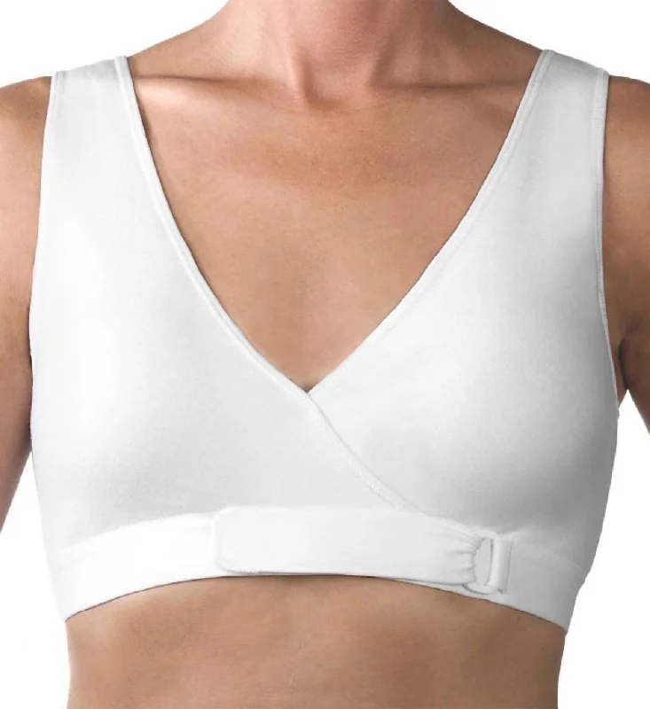 Easy Open Front Close Bra In White