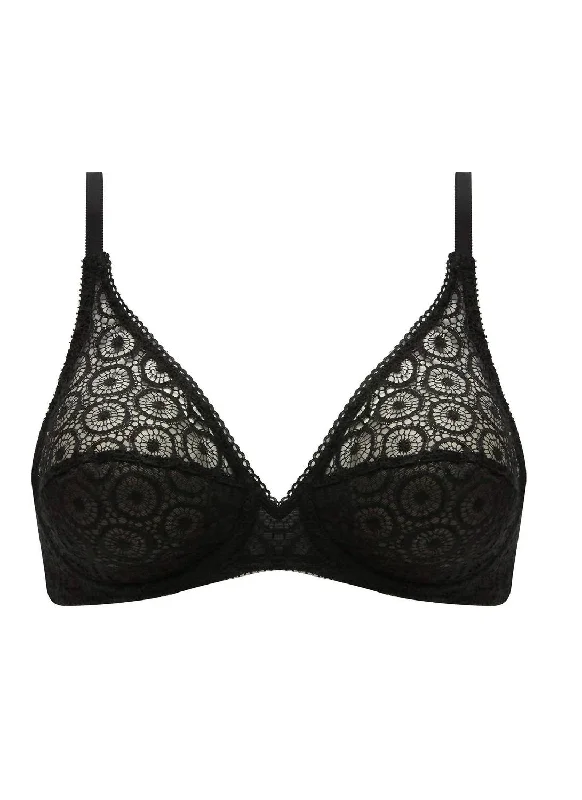 Fete Sheer Mesh Underwire Bra In Black