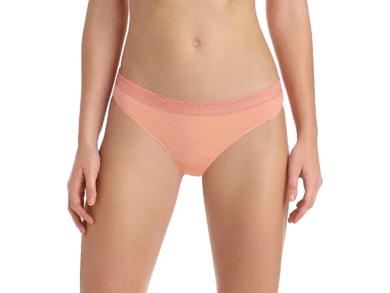 Pure Pima Thong Panty In Peach Blossom